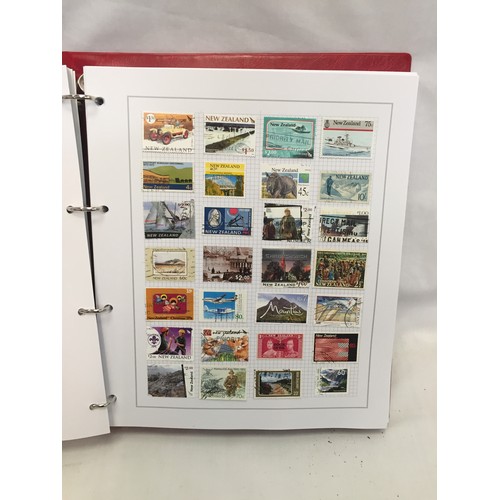 323 - 26 ALBUMS OF WORLD STAMPS (THE PHOTOS SHOW ONLY A SMALL AMOUNT OF THE TOTAL CONTENTS)