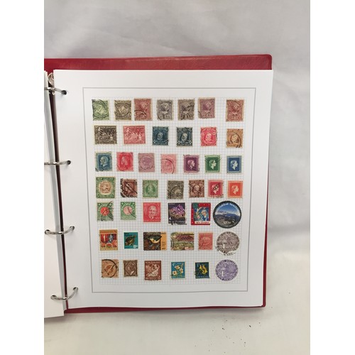 323 - 26 ALBUMS OF WORLD STAMPS (THE PHOTOS SHOW ONLY A SMALL AMOUNT OF THE TOTAL CONTENTS)