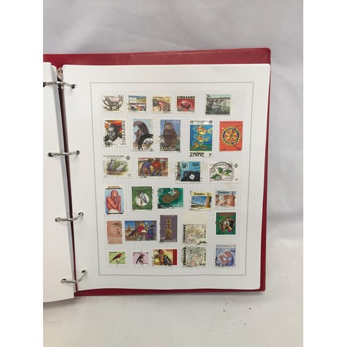 323 - 26 ALBUMS OF WORLD STAMPS (THE PHOTOS SHOW ONLY A SMALL AMOUNT OF THE TOTAL CONTENTS)