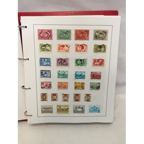 323 - 26 ALBUMS OF WORLD STAMPS (THE PHOTOS SHOW ONLY A SMALL AMOUNT OF THE TOTAL CONTENTS)