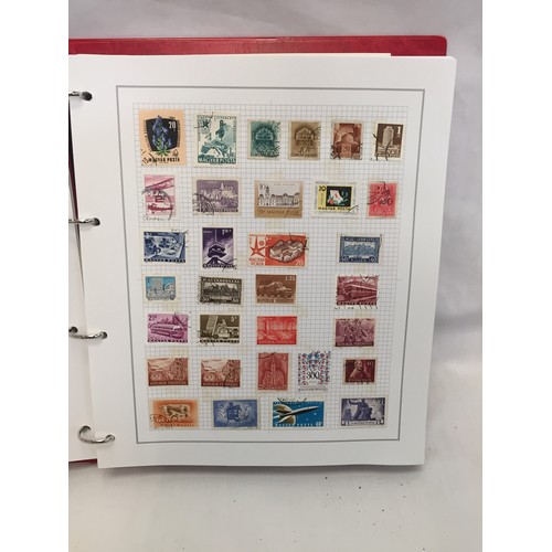 323 - 26 ALBUMS OF WORLD STAMPS (THE PHOTOS SHOW ONLY A SMALL AMOUNT OF THE TOTAL CONTENTS)