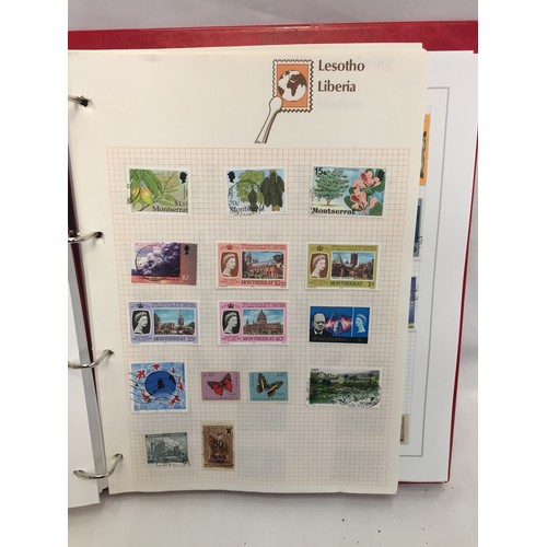 323 - 26 ALBUMS OF WORLD STAMPS (THE PHOTOS SHOW ONLY A SMALL AMOUNT OF THE TOTAL CONTENTS)