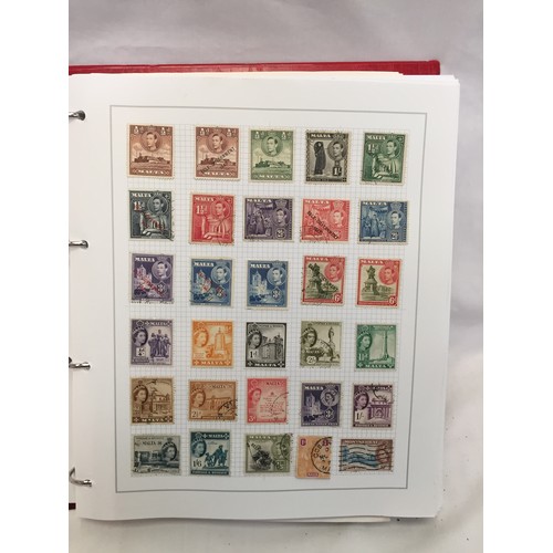 323 - 26 ALBUMS OF WORLD STAMPS (THE PHOTOS SHOW ONLY A SMALL AMOUNT OF THE TOTAL CONTENTS)