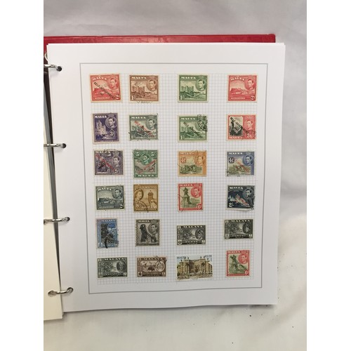 323 - 26 ALBUMS OF WORLD STAMPS (THE PHOTOS SHOW ONLY A SMALL AMOUNT OF THE TOTAL CONTENTS)