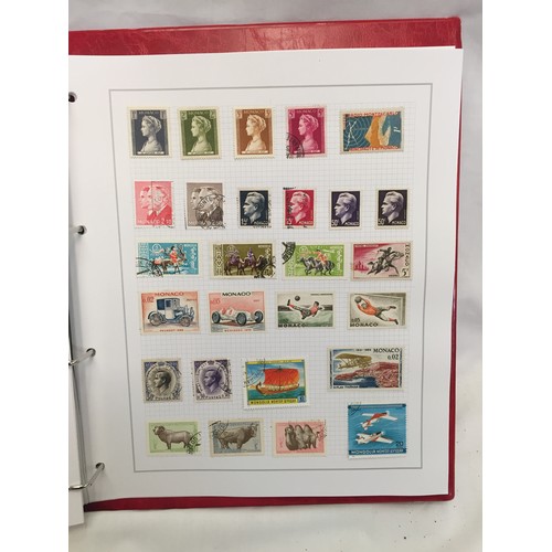 323 - 26 ALBUMS OF WORLD STAMPS (THE PHOTOS SHOW ONLY A SMALL AMOUNT OF THE TOTAL CONTENTS)