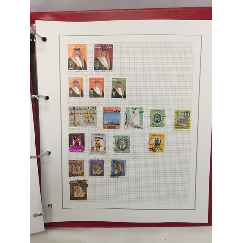 323 - 26 ALBUMS OF WORLD STAMPS (THE PHOTOS SHOW ONLY A SMALL AMOUNT OF THE TOTAL CONTENTS)