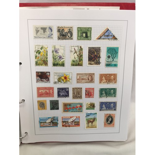 323 - 26 ALBUMS OF WORLD STAMPS (THE PHOTOS SHOW ONLY A SMALL AMOUNT OF THE TOTAL CONTENTS)