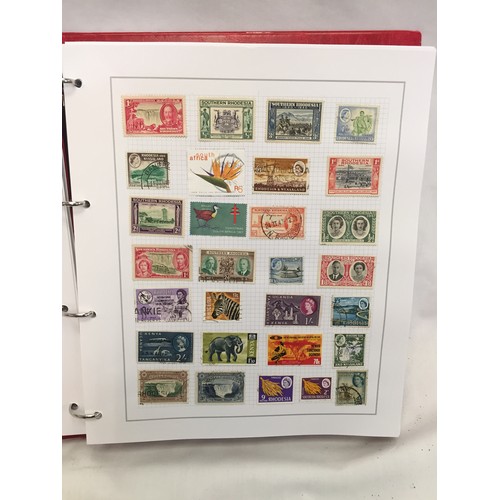 323 - 26 ALBUMS OF WORLD STAMPS (THE PHOTOS SHOW ONLY A SMALL AMOUNT OF THE TOTAL CONTENTS)