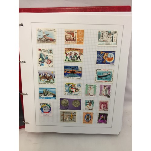 323 - 26 ALBUMS OF WORLD STAMPS (THE PHOTOS SHOW ONLY A SMALL AMOUNT OF THE TOTAL CONTENTS)