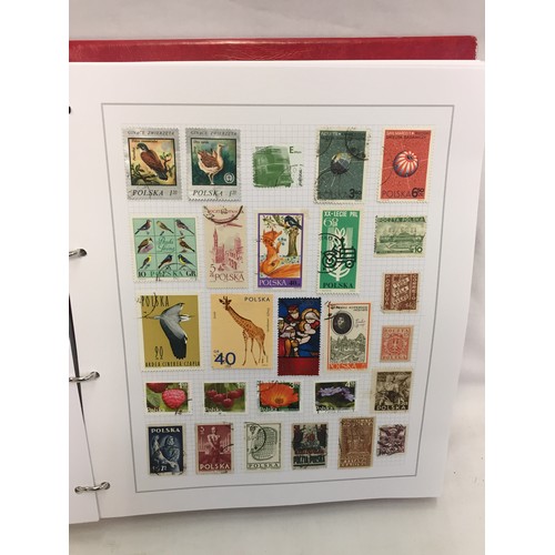 323 - 26 ALBUMS OF WORLD STAMPS (THE PHOTOS SHOW ONLY A SMALL AMOUNT OF THE TOTAL CONTENTS)