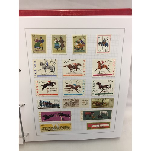 323 - 26 ALBUMS OF WORLD STAMPS (THE PHOTOS SHOW ONLY A SMALL AMOUNT OF THE TOTAL CONTENTS)