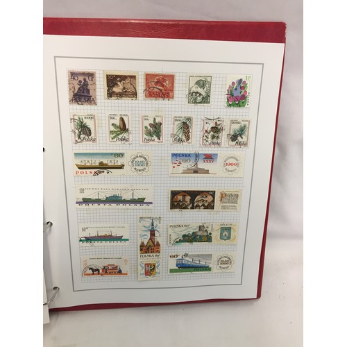 323 - 26 ALBUMS OF WORLD STAMPS (THE PHOTOS SHOW ONLY A SMALL AMOUNT OF THE TOTAL CONTENTS)