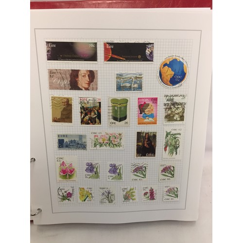 323 - 26 ALBUMS OF WORLD STAMPS (THE PHOTOS SHOW ONLY A SMALL AMOUNT OF THE TOTAL CONTENTS)