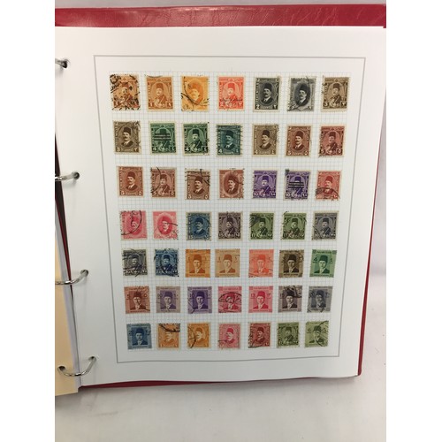 323 - 26 ALBUMS OF WORLD STAMPS (THE PHOTOS SHOW ONLY A SMALL AMOUNT OF THE TOTAL CONTENTS)