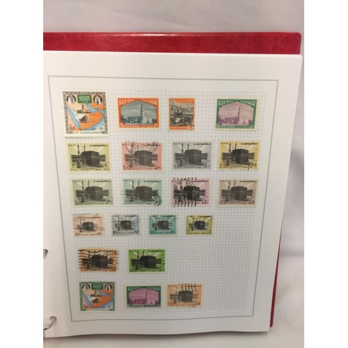 323 - 26 ALBUMS OF WORLD STAMPS (THE PHOTOS SHOW ONLY A SMALL AMOUNT OF THE TOTAL CONTENTS)