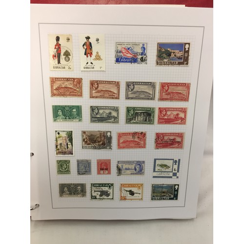 323 - 26 ALBUMS OF WORLD STAMPS (THE PHOTOS SHOW ONLY A SMALL AMOUNT OF THE TOTAL CONTENTS)