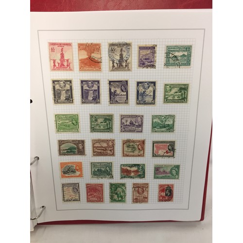 323 - 26 ALBUMS OF WORLD STAMPS (THE PHOTOS SHOW ONLY A SMALL AMOUNT OF THE TOTAL CONTENTS)