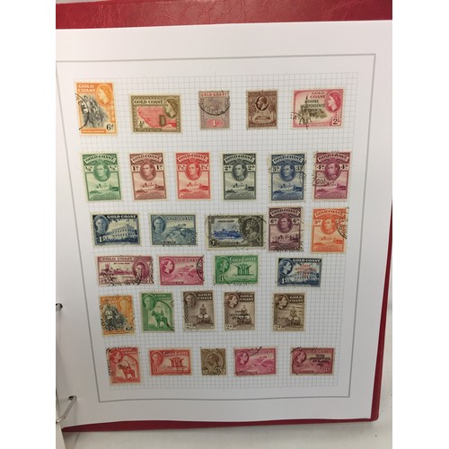 323 - 26 ALBUMS OF WORLD STAMPS (THE PHOTOS SHOW ONLY A SMALL AMOUNT OF THE TOTAL CONTENTS)