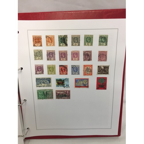 323 - 26 ALBUMS OF WORLD STAMPS (THE PHOTOS SHOW ONLY A SMALL AMOUNT OF THE TOTAL CONTENTS)