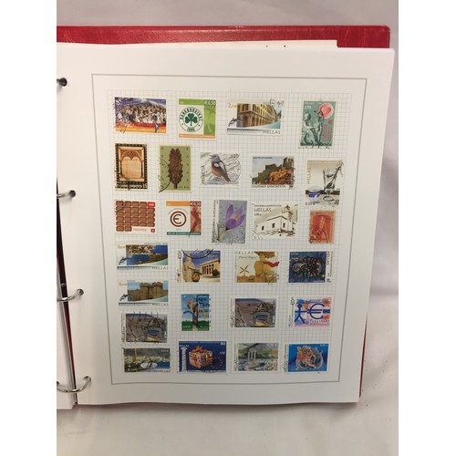 323 - 26 ALBUMS OF WORLD STAMPS (THE PHOTOS SHOW ONLY A SMALL AMOUNT OF THE TOTAL CONTENTS)