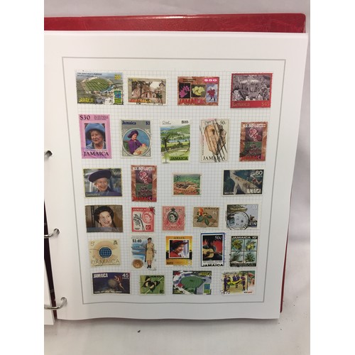 323 - 26 ALBUMS OF WORLD STAMPS (THE PHOTOS SHOW ONLY A SMALL AMOUNT OF THE TOTAL CONTENTS)