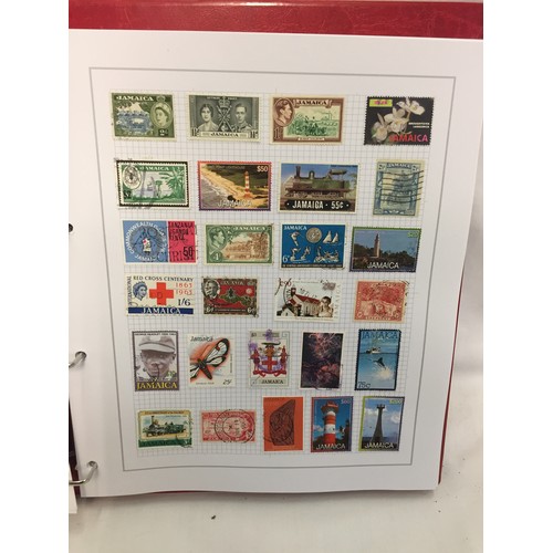 323 - 26 ALBUMS OF WORLD STAMPS (THE PHOTOS SHOW ONLY A SMALL AMOUNT OF THE TOTAL CONTENTS)