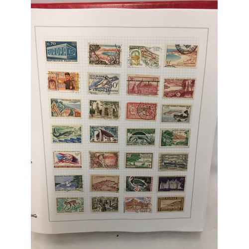 323 - 26 ALBUMS OF WORLD STAMPS (THE PHOTOS SHOW ONLY A SMALL AMOUNT OF THE TOTAL CONTENTS)