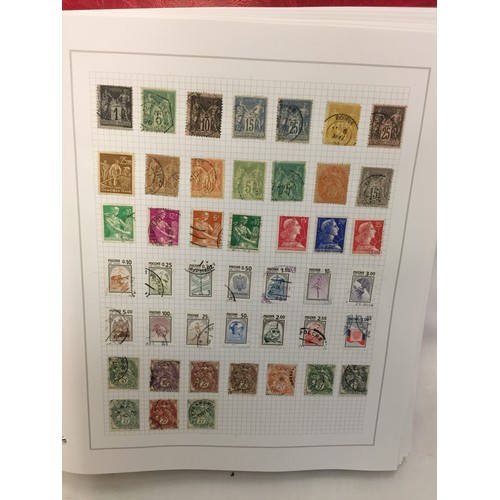 323 - 26 ALBUMS OF WORLD STAMPS (THE PHOTOS SHOW ONLY A SMALL AMOUNT OF THE TOTAL CONTENTS)