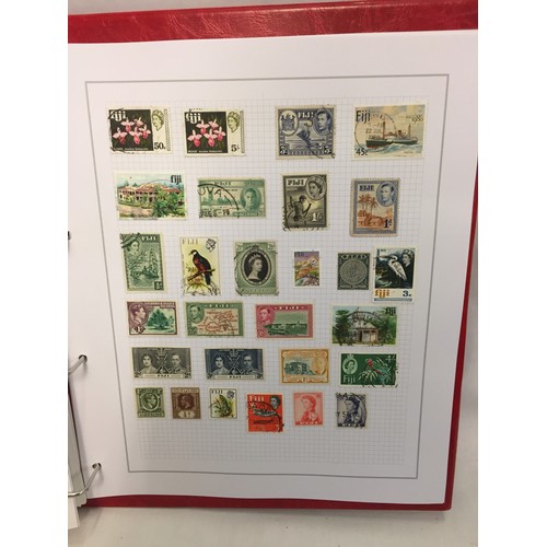 323 - 26 ALBUMS OF WORLD STAMPS (THE PHOTOS SHOW ONLY A SMALL AMOUNT OF THE TOTAL CONTENTS)