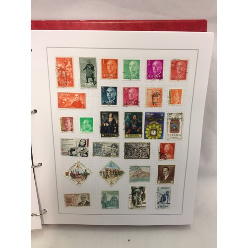 323 - 26 ALBUMS OF WORLD STAMPS (THE PHOTOS SHOW ONLY A SMALL AMOUNT OF THE TOTAL CONTENTS)