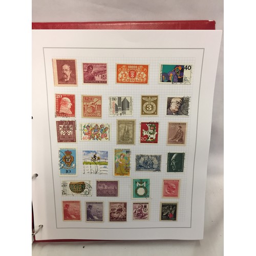 323 - 26 ALBUMS OF WORLD STAMPS (THE PHOTOS SHOW ONLY A SMALL AMOUNT OF THE TOTAL CONTENTS)