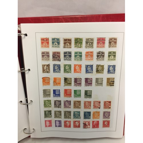 323 - 26 ALBUMS OF WORLD STAMPS (THE PHOTOS SHOW ONLY A SMALL AMOUNT OF THE TOTAL CONTENTS)