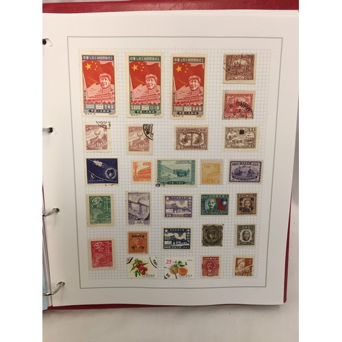 323 - 26 ALBUMS OF WORLD STAMPS (THE PHOTOS SHOW ONLY A SMALL AMOUNT OF THE TOTAL CONTENTS)