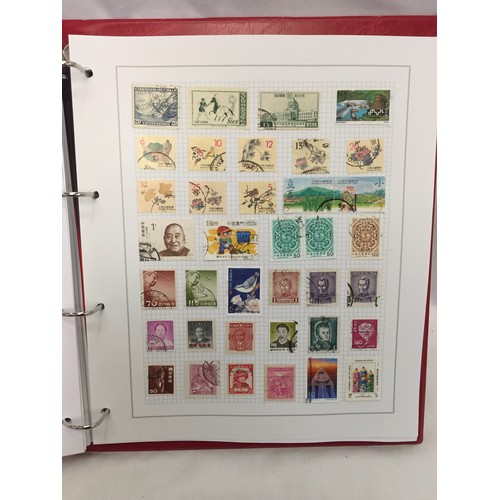 323 - 26 ALBUMS OF WORLD STAMPS (THE PHOTOS SHOW ONLY A SMALL AMOUNT OF THE TOTAL CONTENTS)