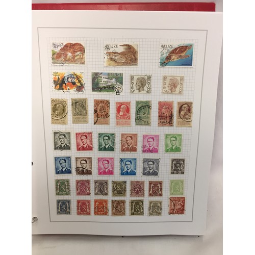 323 - 26 ALBUMS OF WORLD STAMPS (THE PHOTOS SHOW ONLY A SMALL AMOUNT OF THE TOTAL CONTENTS)