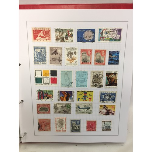 323 - 26 ALBUMS OF WORLD STAMPS (THE PHOTOS SHOW ONLY A SMALL AMOUNT OF THE TOTAL CONTENTS)