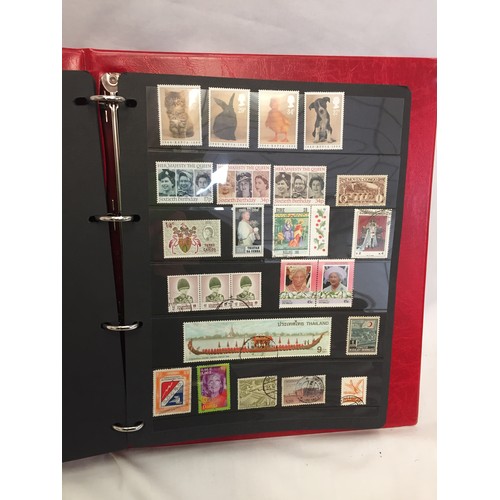 327 - 2 ALBUMS OF STAMPS  (THE PHOTOS SHOW ONLY A SMALL AMOUNT OF THE TOTAL CONTENTS)