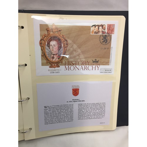 329 - 2 ALBUMS OF ROYAL MAIL HISTORY OF THE MONARCHY COIN FIRST DAY COVERS  (THE PHOTOS SHOW ONLY SOME OF ... 