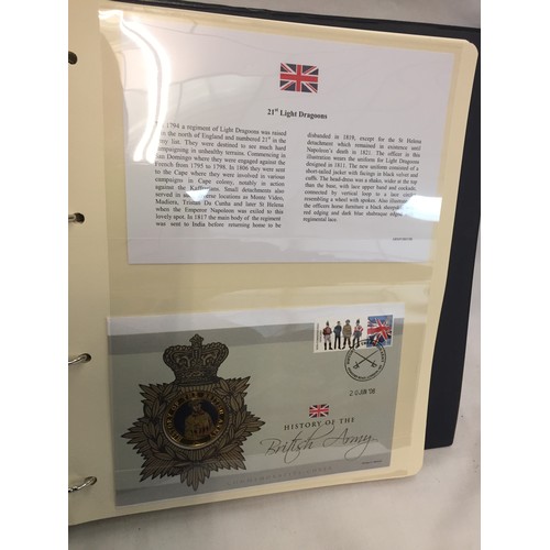 330 - 1 ALBUM HISTORY OF THE BRITISH ARMY COMMEMORATIVE COIN COLLECTION (THE PHOTOS SHOW ONLY SOME OF THE ... 