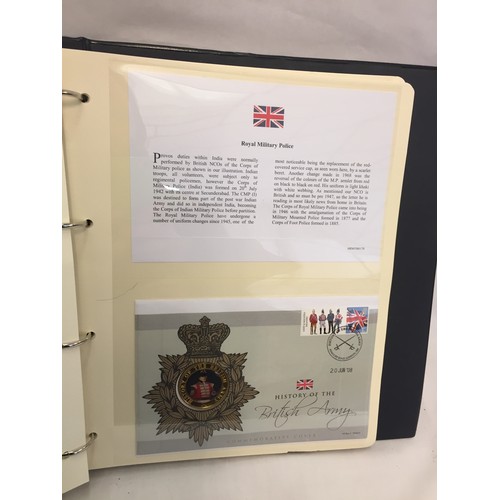 330 - 1 ALBUM HISTORY OF THE BRITISH ARMY COMMEMORATIVE COIN COLLECTION (THE PHOTOS SHOW ONLY SOME OF THE ... 