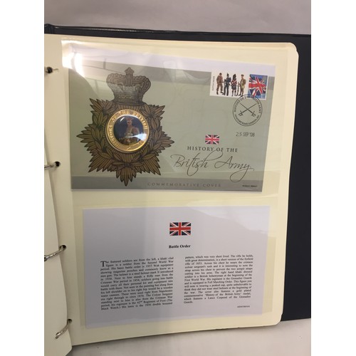 330 - 1 ALBUM HISTORY OF THE BRITISH ARMY COMMEMORATIVE COIN COLLECTION (THE PHOTOS SHOW ONLY SOME OF THE ... 