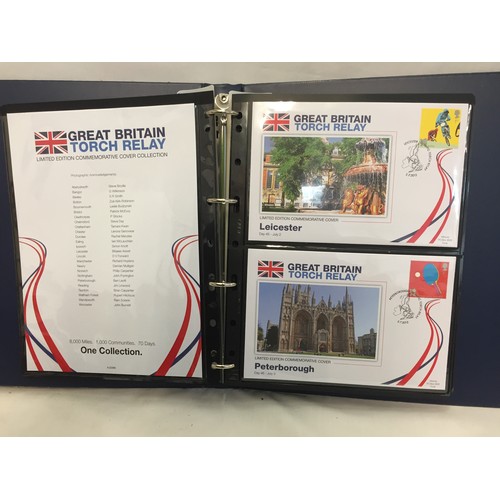 331 - 2 ALBUMS OF GREAT BRITAIN TORCH RELAY LIMITED EDITION 1734/9950