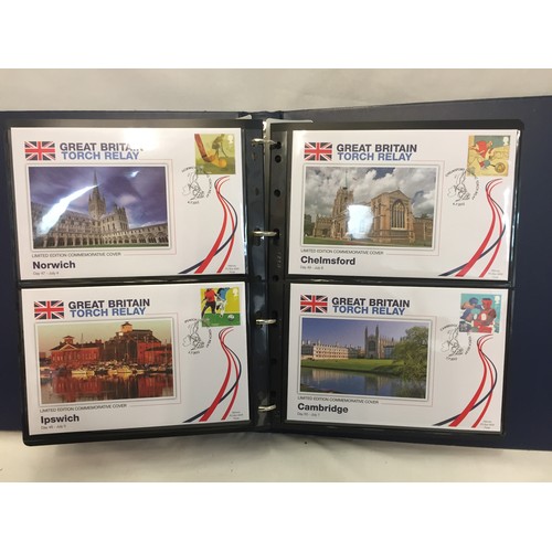 331 - 2 ALBUMS OF GREAT BRITAIN TORCH RELAY LIMITED EDITION 1734/9950