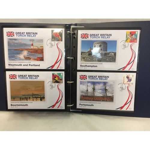 331 - 2 ALBUMS OF GREAT BRITAIN TORCH RELAY LIMITED EDITION 1734/9950