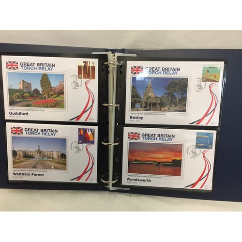 331 - 2 ALBUMS OF GREAT BRITAIN TORCH RELAY LIMITED EDITION 1734/9950