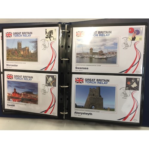 331 - 2 ALBUMS OF GREAT BRITAIN TORCH RELAY LIMITED EDITION 1734/9950