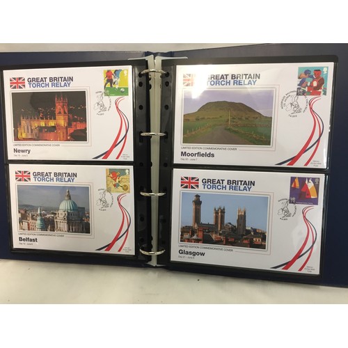 331 - 2 ALBUMS OF GREAT BRITAIN TORCH RELAY LIMITED EDITION 1734/9950