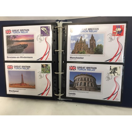 331 - 2 ALBUMS OF GREAT BRITAIN TORCH RELAY LIMITED EDITION 1734/9950