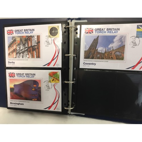 331 - 2 ALBUMS OF GREAT BRITAIN TORCH RELAY LIMITED EDITION 1734/9950