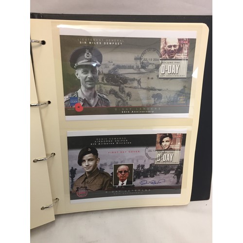 332 - 1 ALBUM 24 HOURS OF D-DAY 1ST DAY COVERS & HISTORY (THE PHOTOS SHOW ONLY SOME OF THE TOTAL CONTENTS)